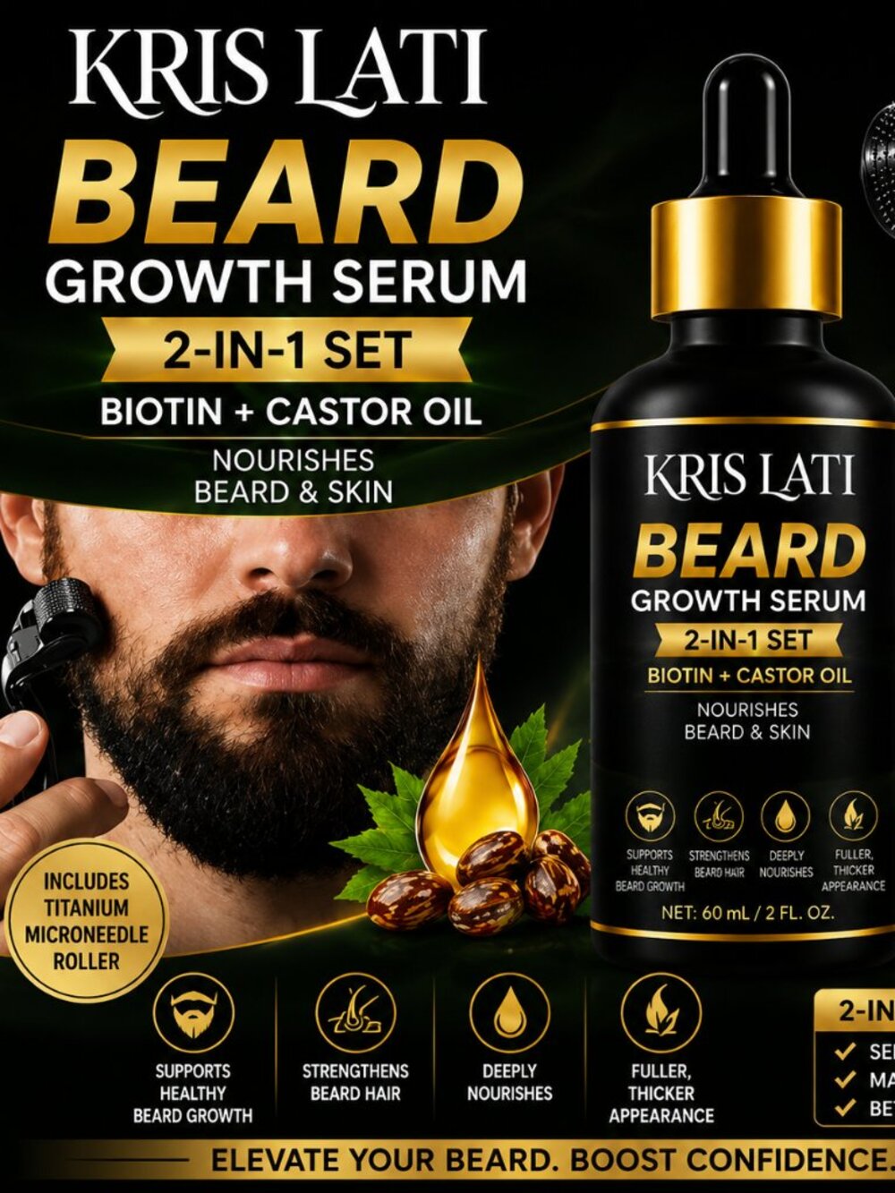 Beard Growth Serum 2-in-1 Set